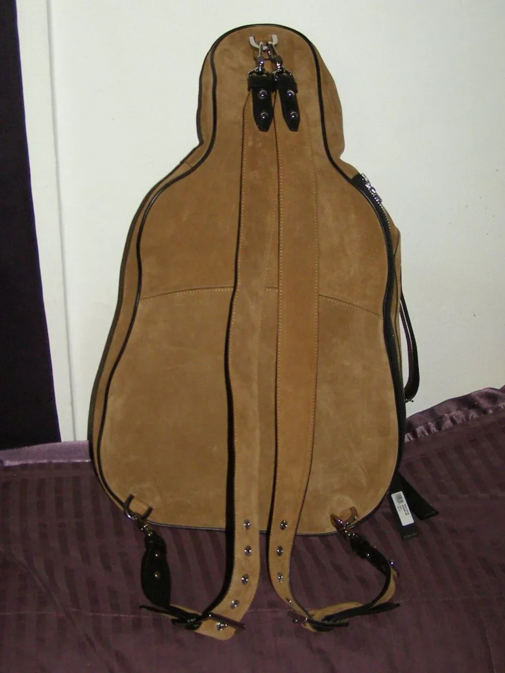 NWT Amiri medium Guitar Bag Brown Suede Backpack Mens Unisex Reversible Straps